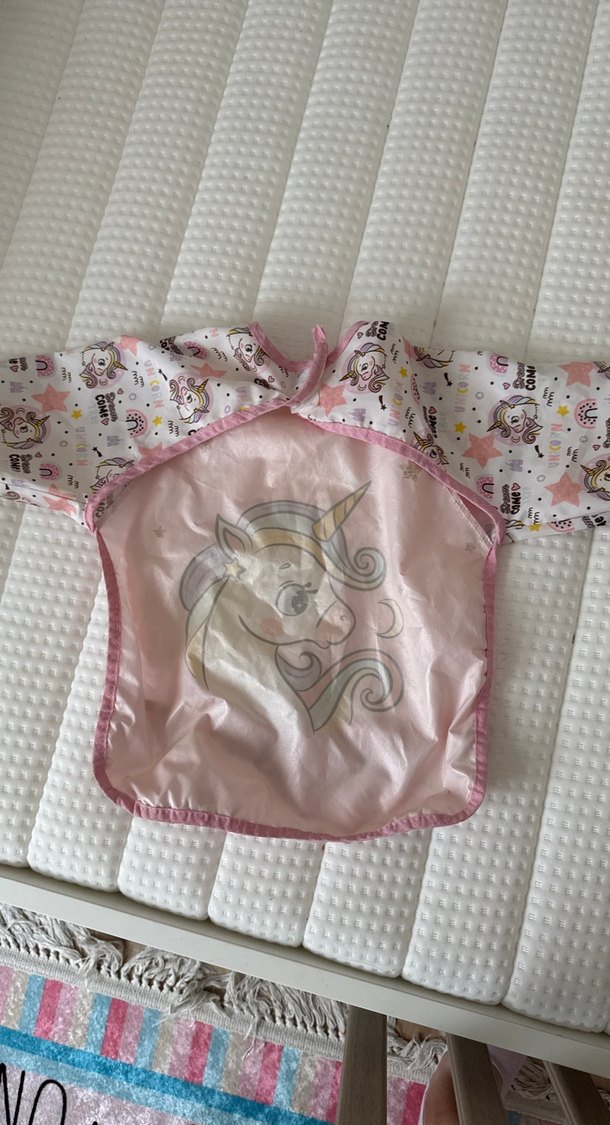 Pembe Unicorn Desenli Bebek Önlüğü - Görsel 2