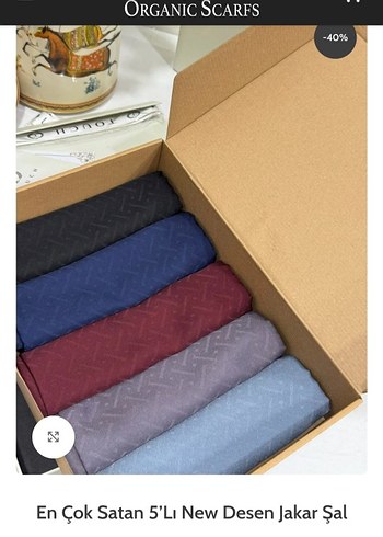 Organic Scarfs 5'li Yeni Desen Jakar Şal Seti