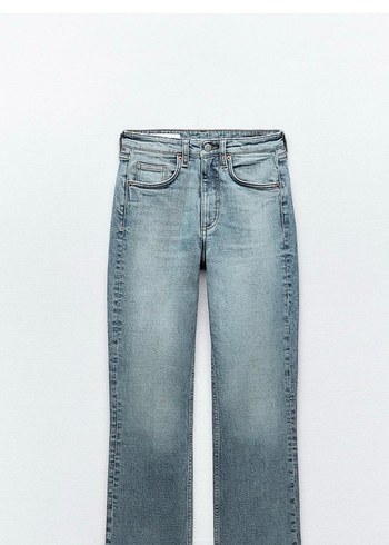 Zara Mavi Regular Fit Midi Kadin Denim Pantolon