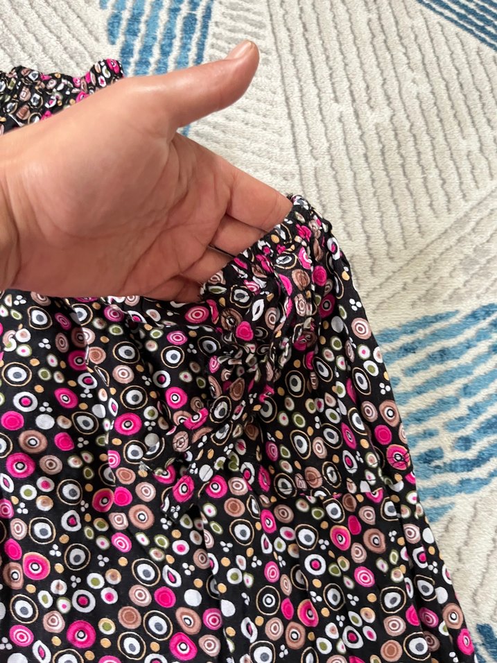 Pembe Çiçekli Siyah şalvar — görsel 4/6