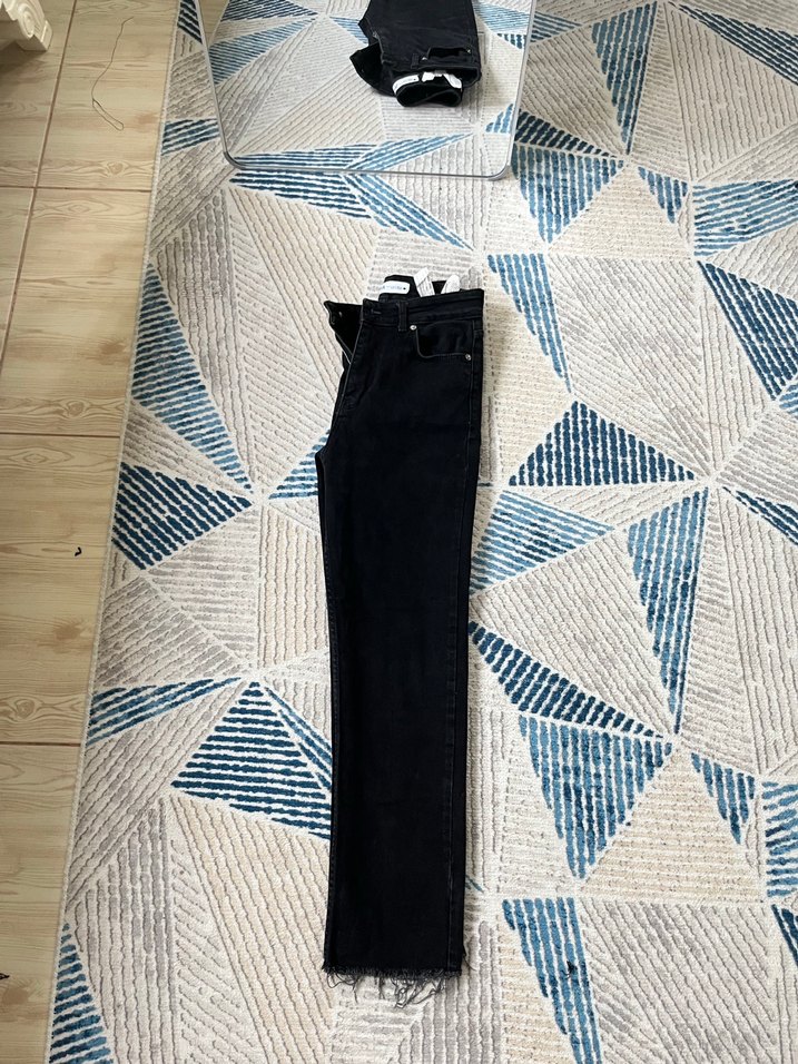 Siyah Midi Boy Regular Fit Denim Pantolon — görsel 2/4