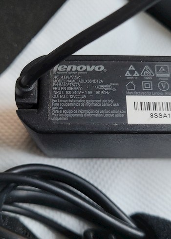 Lenovo ADLX36NDT2A SA10E75778 00HM600 00HM603 12V 3A 36W Adaptör