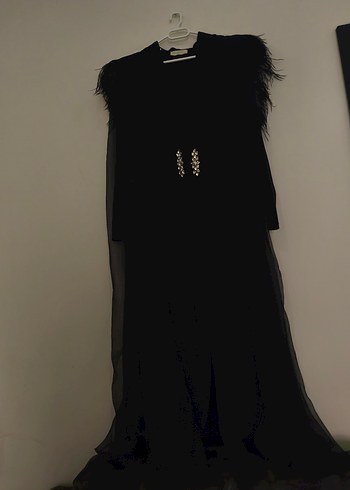 Uzun Siyah Gotik Drape Detaylı Kadın Abaya - Görsel 7