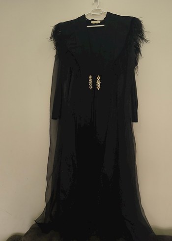 Uzun Siyah Gotik Drape Detaylı Kadın Abaya - Görsel 5