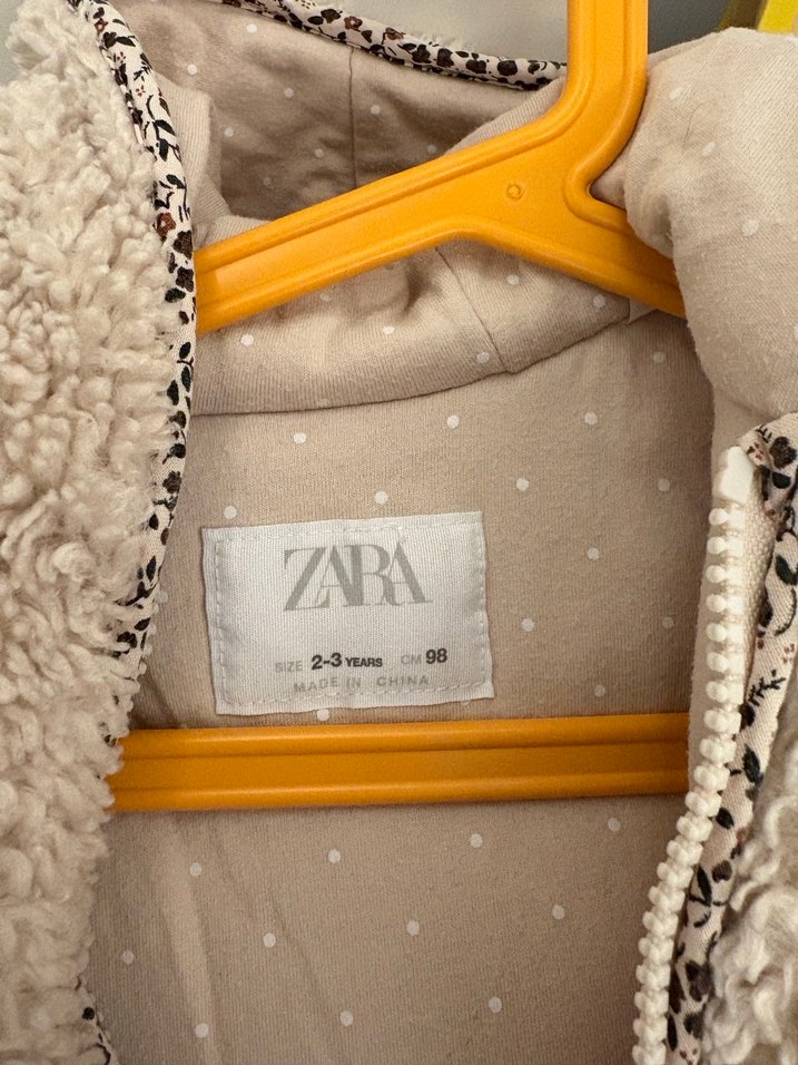 Zara peluş kürk çocuk mont - Görsel 5