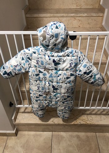 Bebek Erkek Beyaz mavi desenli astronot tulum - Görsel 2