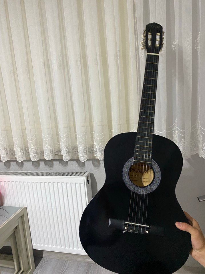 Koyu Siyah Klasik Gitar - Görsel 2