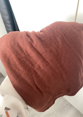 Koyu kahve penye şal - Görsel 2