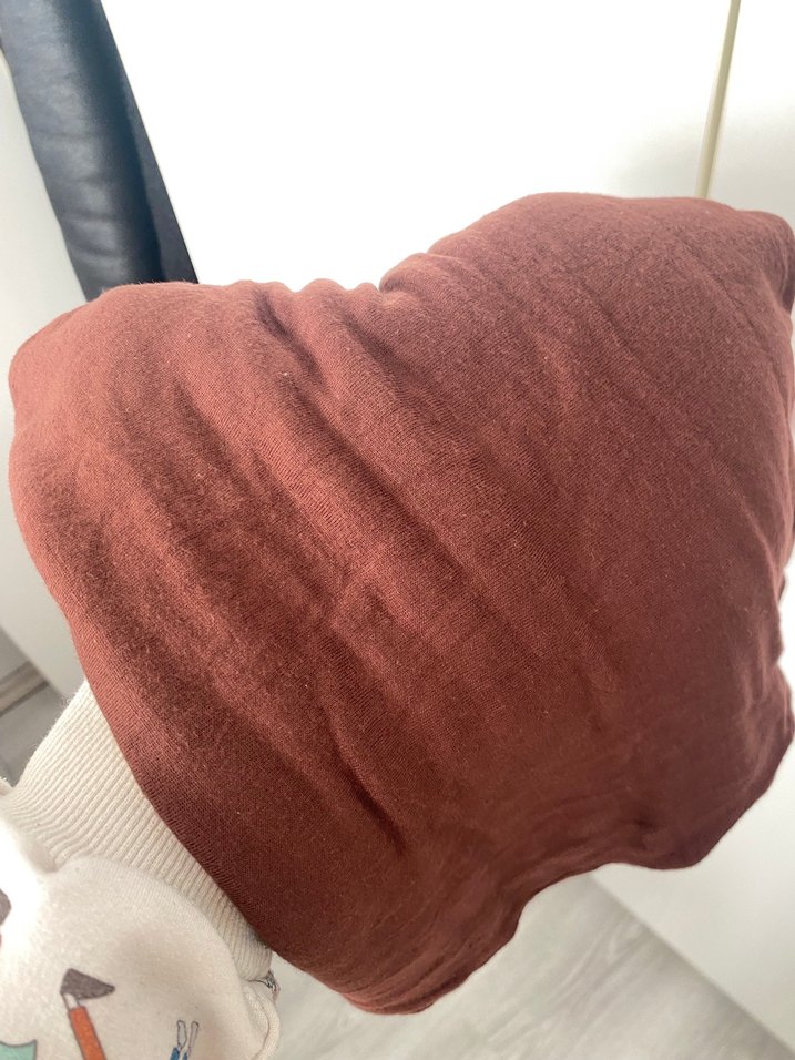 Koyu kahve penye şal - Görsel 2