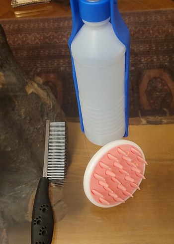 Mavi Seyahat Kedisi Su Şişesi ve Tüy Tarağı - Görsel 2