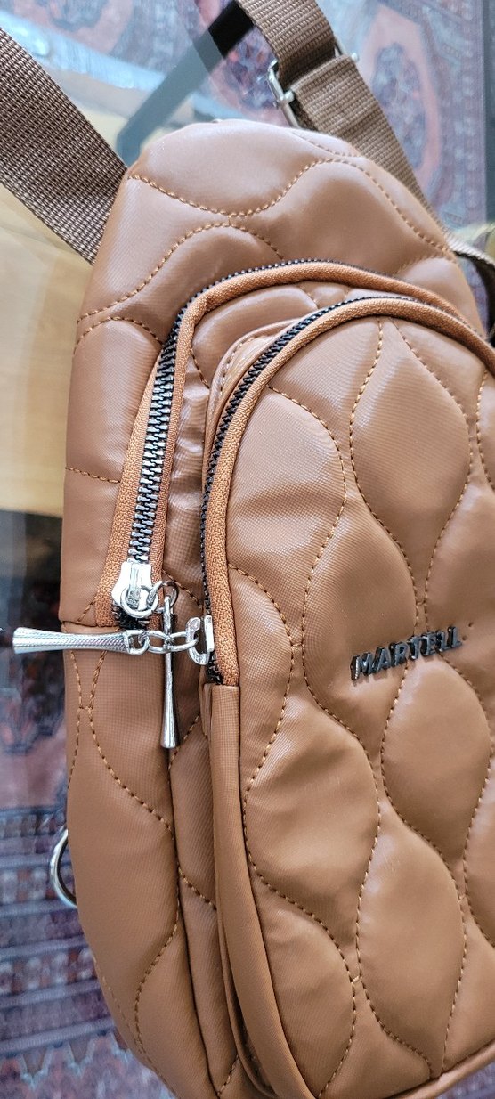 Kahverengi Deri Kadın Çapraz Çanta - Görsel 3