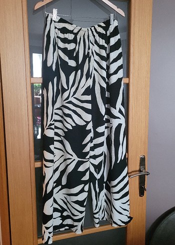 Zebra Desenli Kadın Uzun Kumaş Pantolon