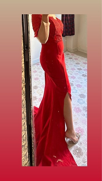 36 Beden Kırmızı gece elbisesi / kınalık