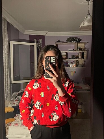 Yılbaşı temalı mickey mouse sweat