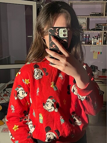 s Beden Yılbaşı temalı mickey mouse sweat