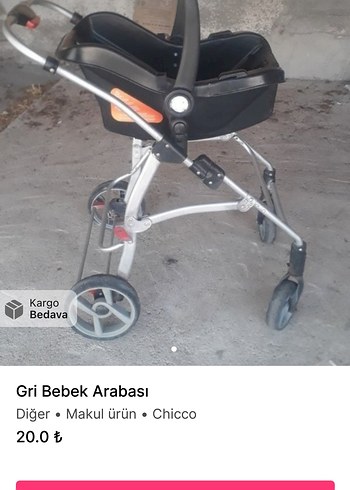 Chicco Gri Bebek Arabası