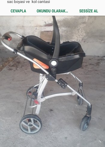 Gri Bebek Arabası Katlanabilir Tasarım