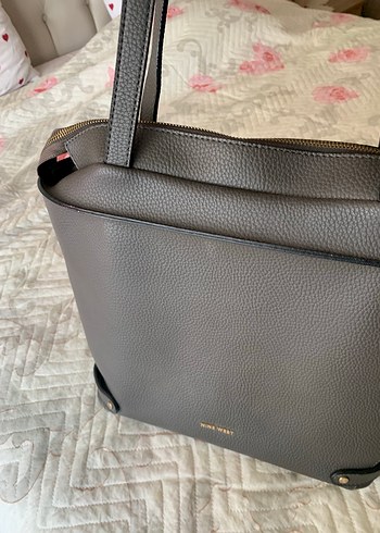 Nine West Gri Deri Kadın Omuz Çantası