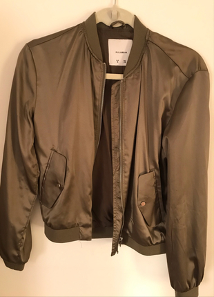 s Beden pull&bear saten bomber ceket