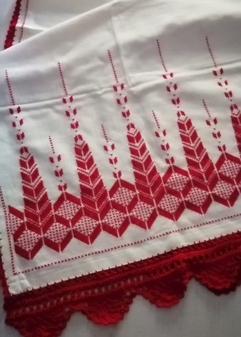 Nakışlı Kırmızı buzdolabı örtüsü işleme - Görsel 2