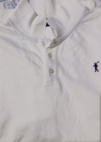 Düğmeli Beyaz Erkek Polo Tişört
