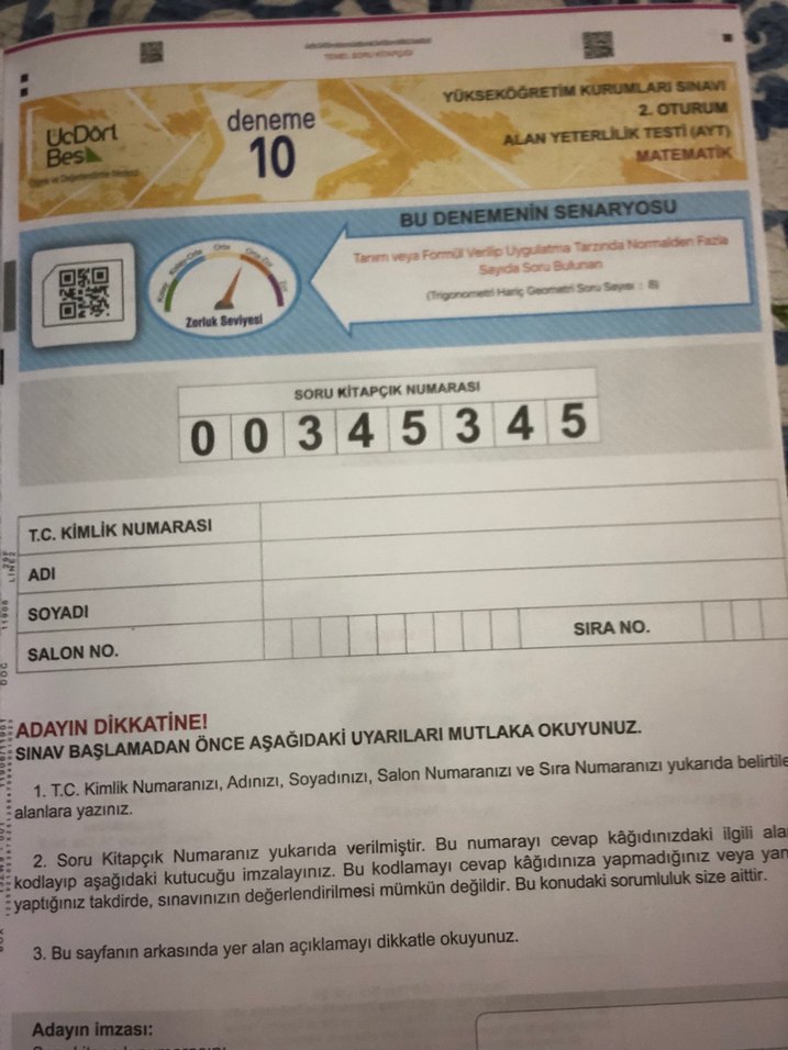 AYT Matematik 10 Adet Deneme Kitabı - Görsel 4