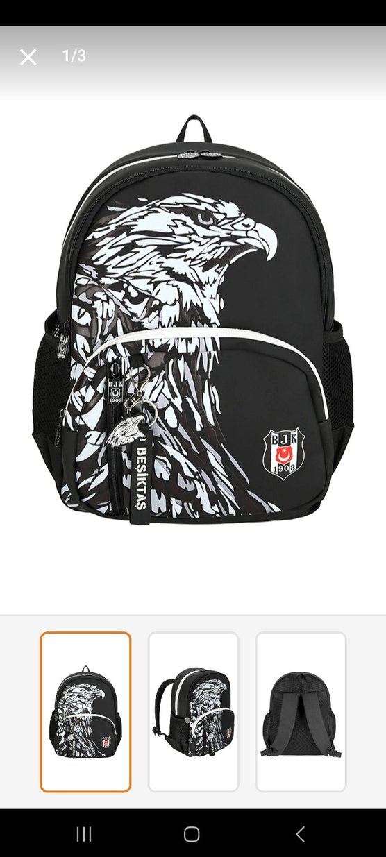 Beşiktaş Siyah Gri Çocuk Okul Çantası - Görsel 2