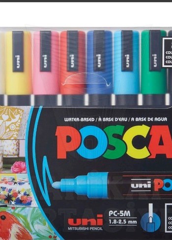 Posca Su Bazlı Renkli Kalem Seti - 8 Renk - Görsel 2