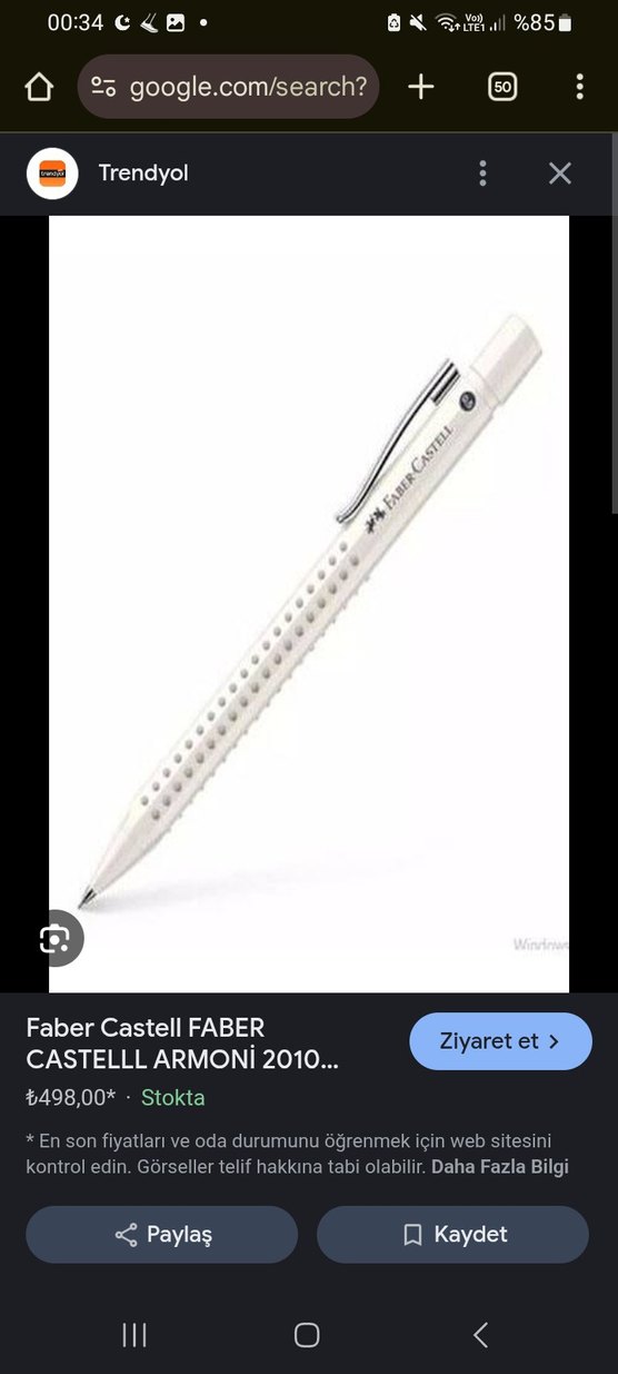 Faber Castell Beyaz Mekanik Kalem 0.7 - Görsel 2