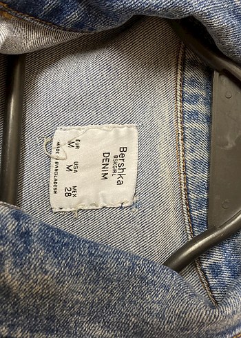 m Beden Bershka Mavi Düğmeli Denim Ceket