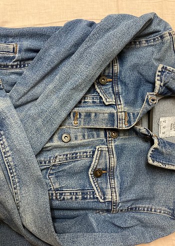 Bershka Mavi Düğmeli Denim Ceket