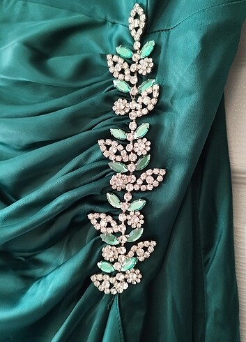 Saten gece elbise  - Görsel 3