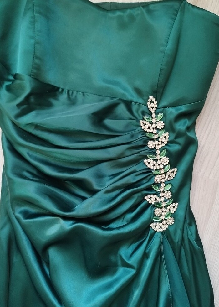 Saten gece elbise  - Görsel 5