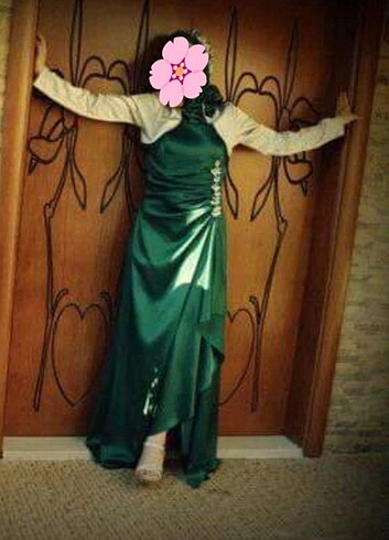 Saten askılı elbise - Görsel 3