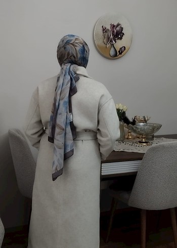 Krem Renkli Uzun Kaban - Görsel 4