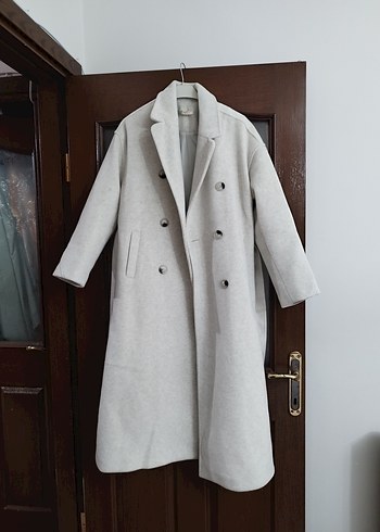 Krem Renkli Uzun Kaban - Görsel 8