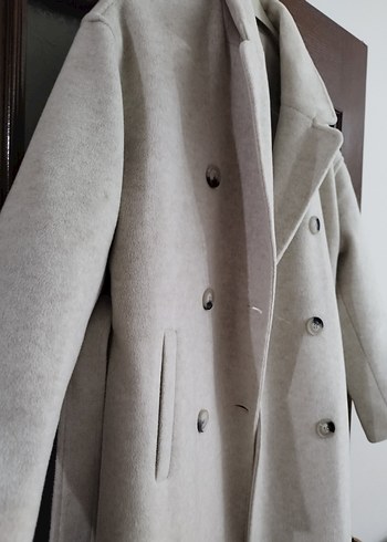 Krem Renkli Uzun Kaban - Görsel 7