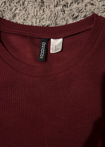 Kız Çocuk Bordo Kısa Kollu Volanlı Yün Tişört - Görsel 2