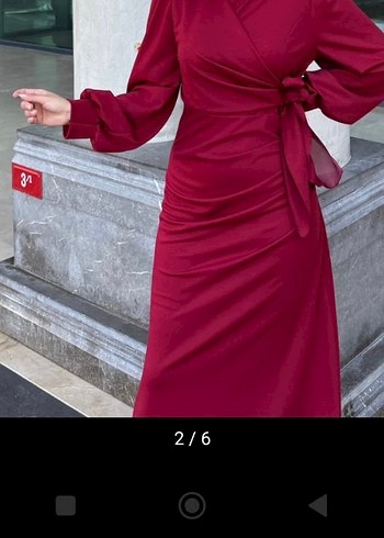 Uzun Kol Drapeli Siyah Kadın Elbise abiye elbise - Görsel 3