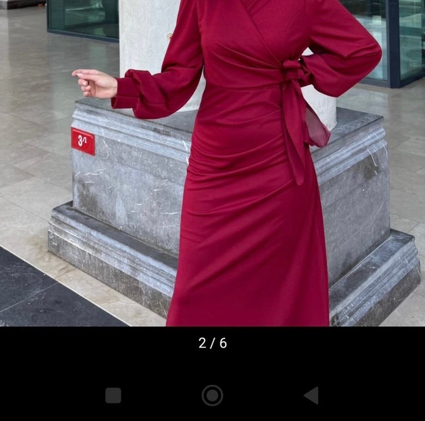 Uzun Kol Drapeli Siyah Kadın Elbise abiye elbise - Görsel 3