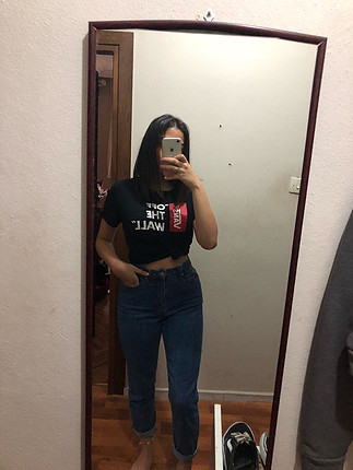 s Beden mavi Renk bershka mom jeans