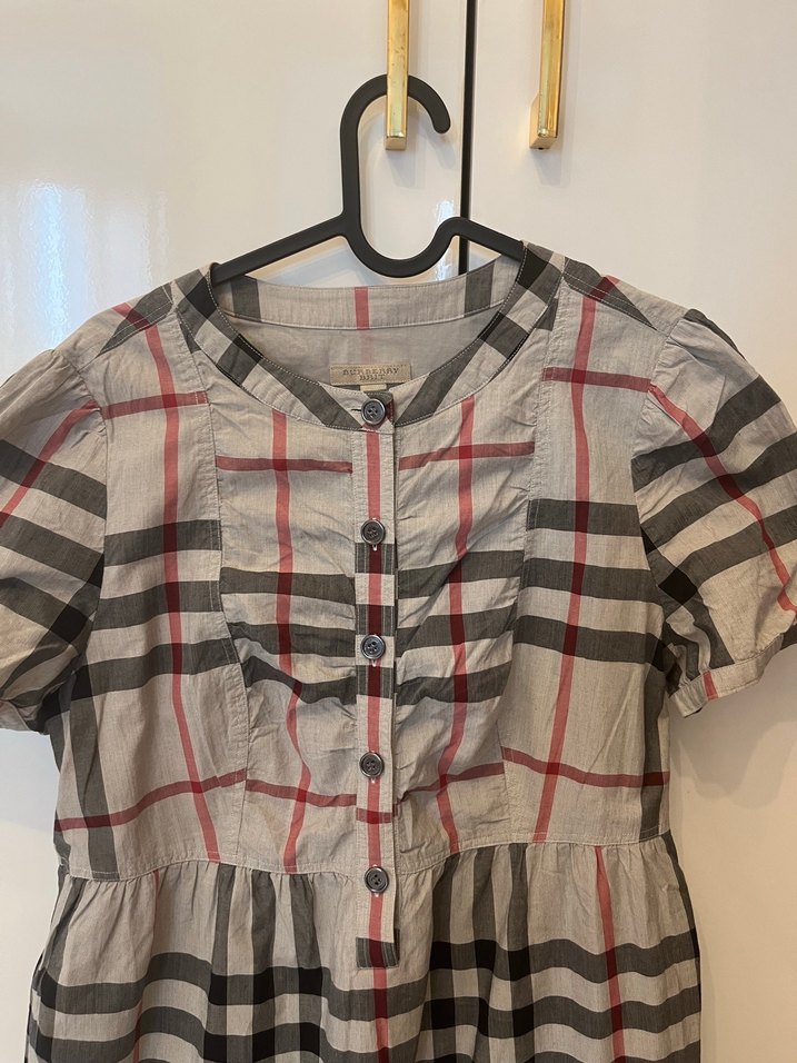 Gri Ekose Düğmeli elbise - Görsel 2