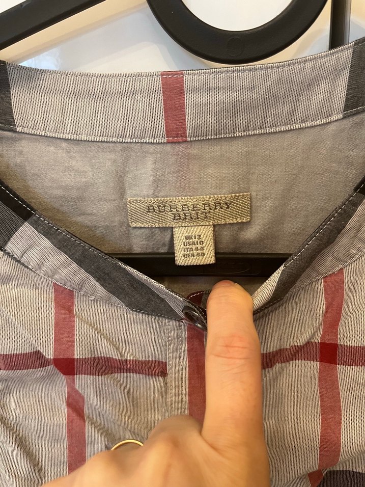 Gri Ekose Düğmeli elbise - Görsel 3