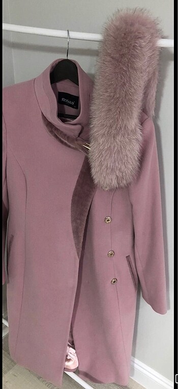 Kadın uzun kürklü kaşe kaban - Görsel 4