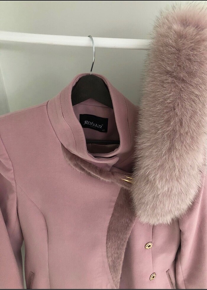 Kadın uzun kürklü kaşe kaban - Görsel 2