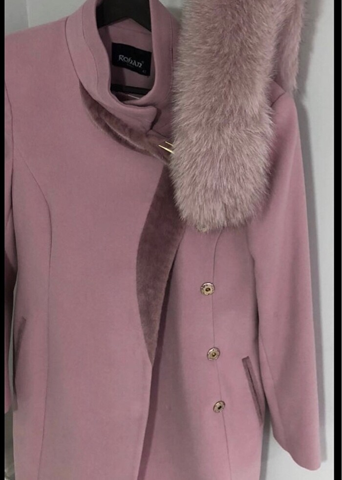 Kadın uzun kürklü kaşe kaban - Görsel 4