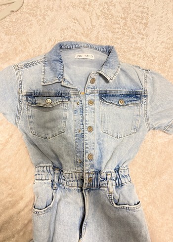 Kız Çocuk Kot Tulum - Görsel 8