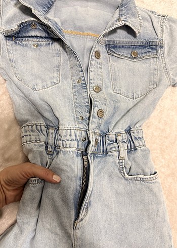 Kız Çocuk Kot Tulum - Görsel 7