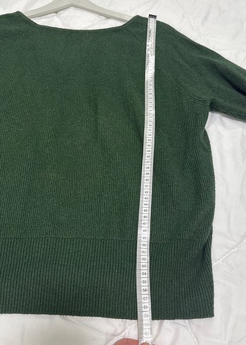 Kadın Haki Örgü Yün Kazak - Görsel 3