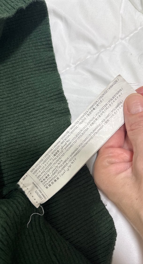 Kadın Haki Örgü Yün Kazak - Görsel 5